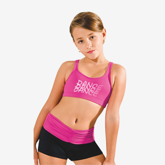 Fashion Crop Top with Dance Logo - L543