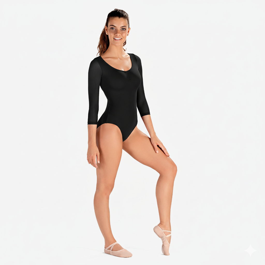 Sabrina - Leo with 3/4 Mesh Sleeves - D606
