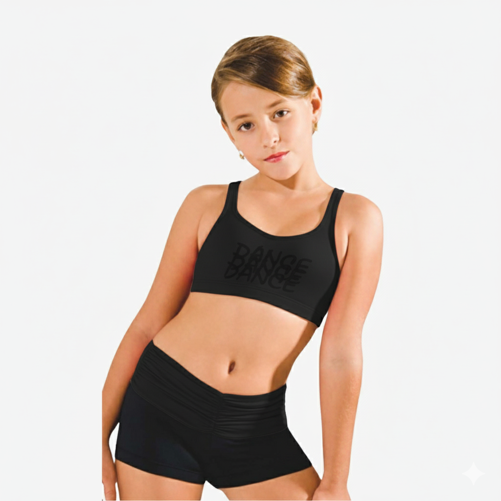 Fashion Crop Top with Dance Logo - L543