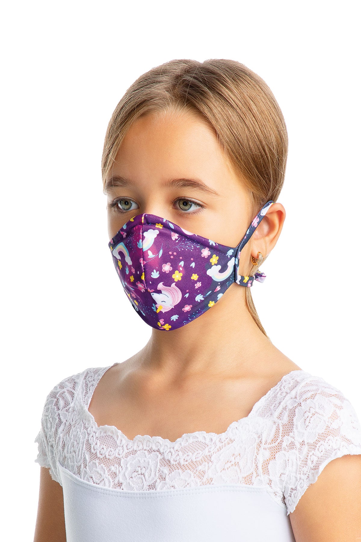 Child Unisex Fitted Face Mask With Head Ties - L2179