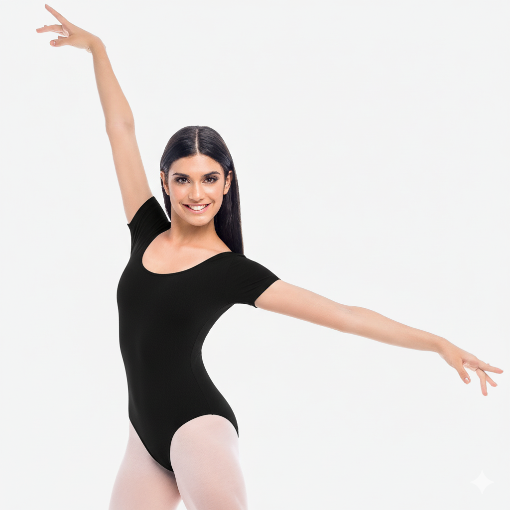 Capped Sleeve Leo with Scoop Neck - D2991