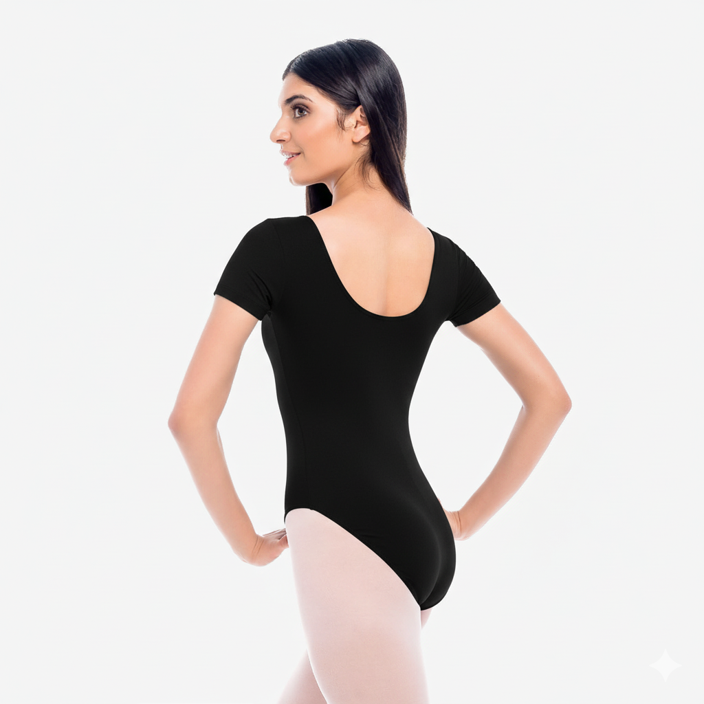 Capped Sleeve Leo with Scoop Neck - D2991