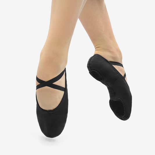 SD11 - Canvas Split Sole Ballet Shoe - Adult <br>Black