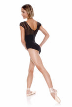 Load image into Gallery viewer, Priscilla - Cap Sleeve Leo with Striped Mesh - D1562
