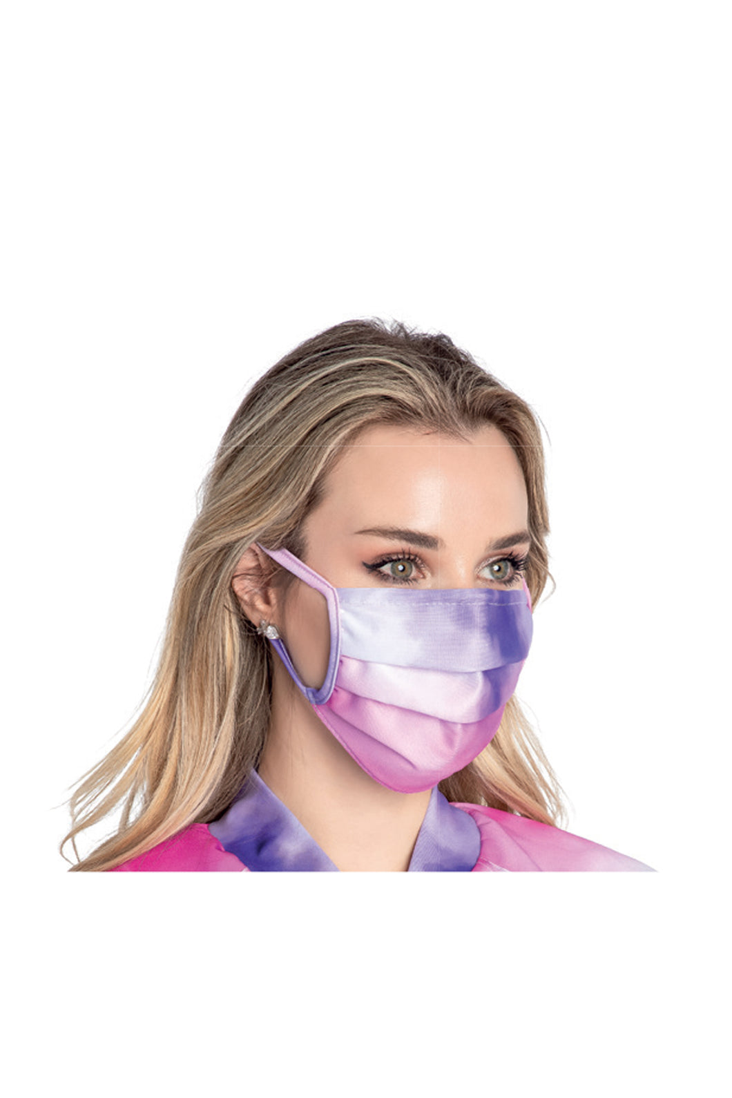 Adult Tie Dye Unisex Pleated Face Mask With Earloops - F14386