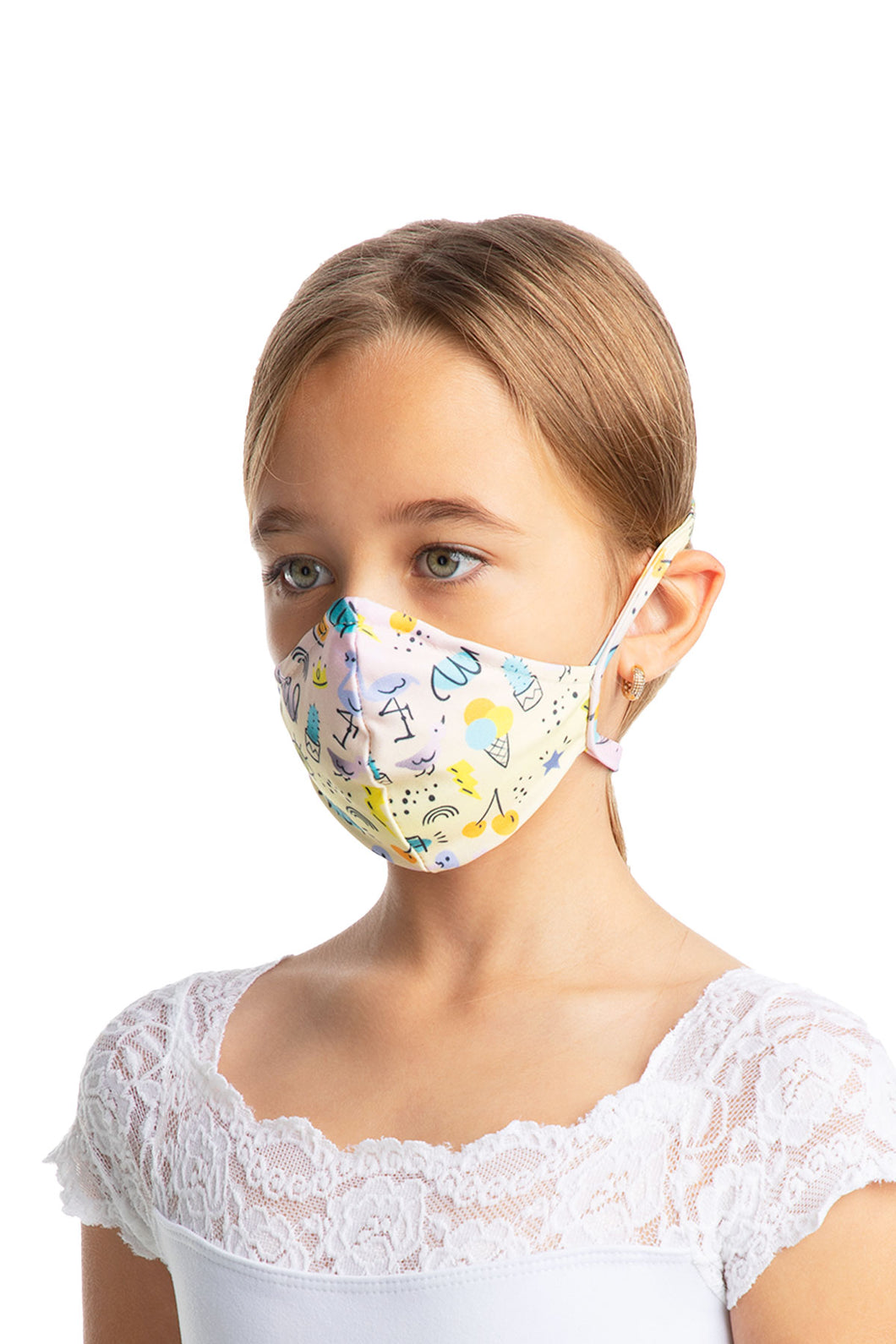 Child Unisex Fitted Face Mask With Head Ties - L2179